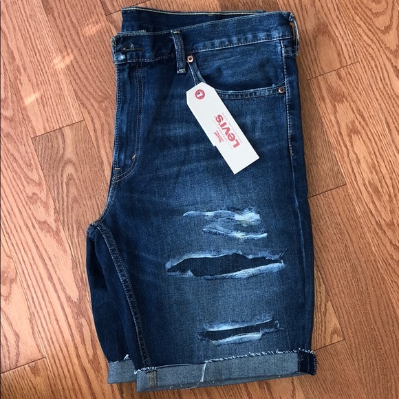levis distressed shorts mens